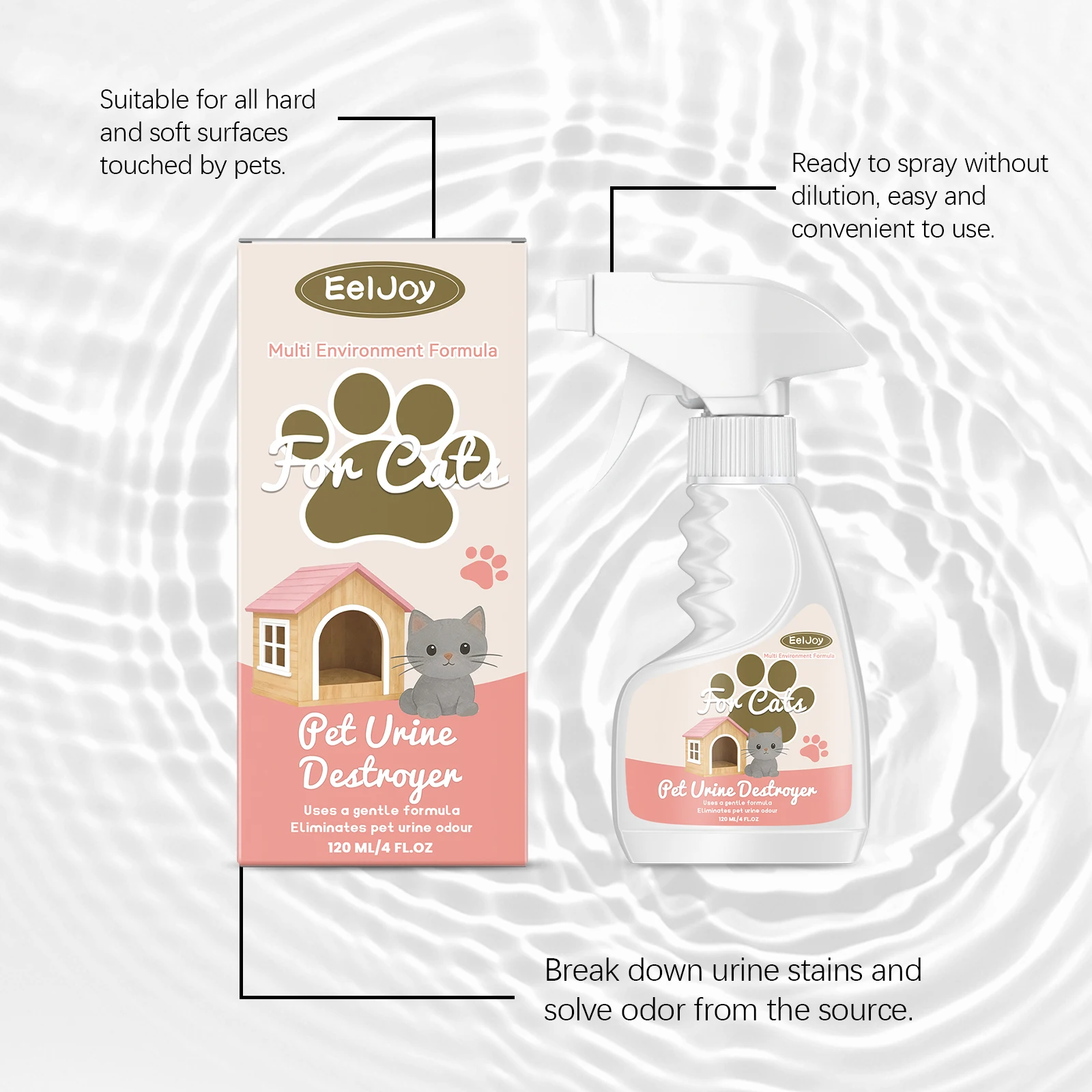 Haustier-Urin-Eliminierer-Spray Fleckenentferner Frischer Milder Mehrzweck-Reiniger für Teppich Katzenklo Sofa Katzen- und Hundeurin-Geruchsbeseitiger-Spray – Detail 5