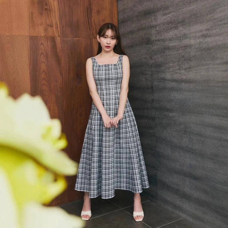 

Sweet Fashionable Toro Wee 25 New Plaid Sleeveless Dress by Hoshino Family Spring Summer Women's Dress Other Material 100%
