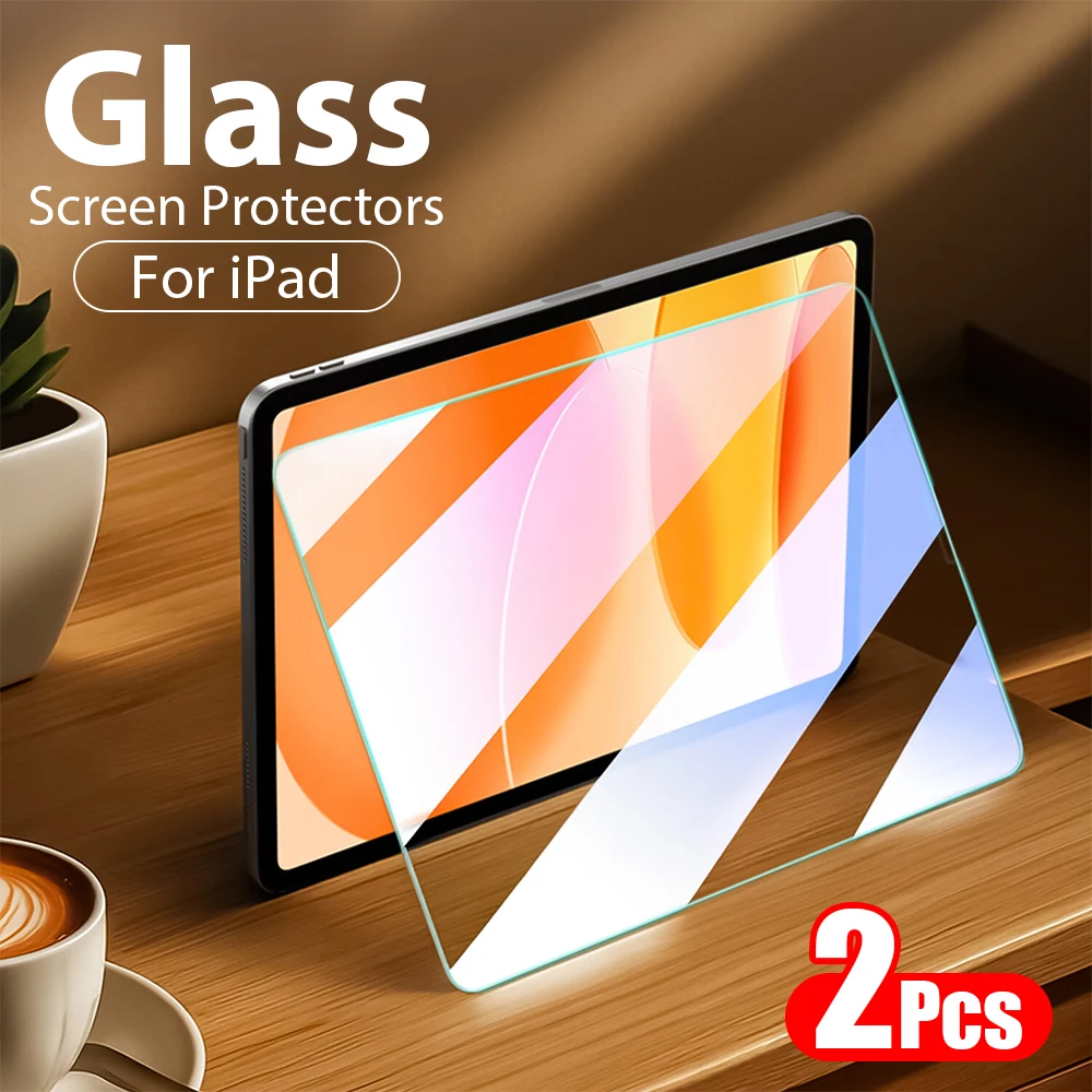 2Pcs Tempered Glass Screen Protector For iPad A16 11th Air 11 M4 M3 M2 4 5 Pro 13 12.9 12 9 M5 9th 10th Generation Mini 6 7 Film