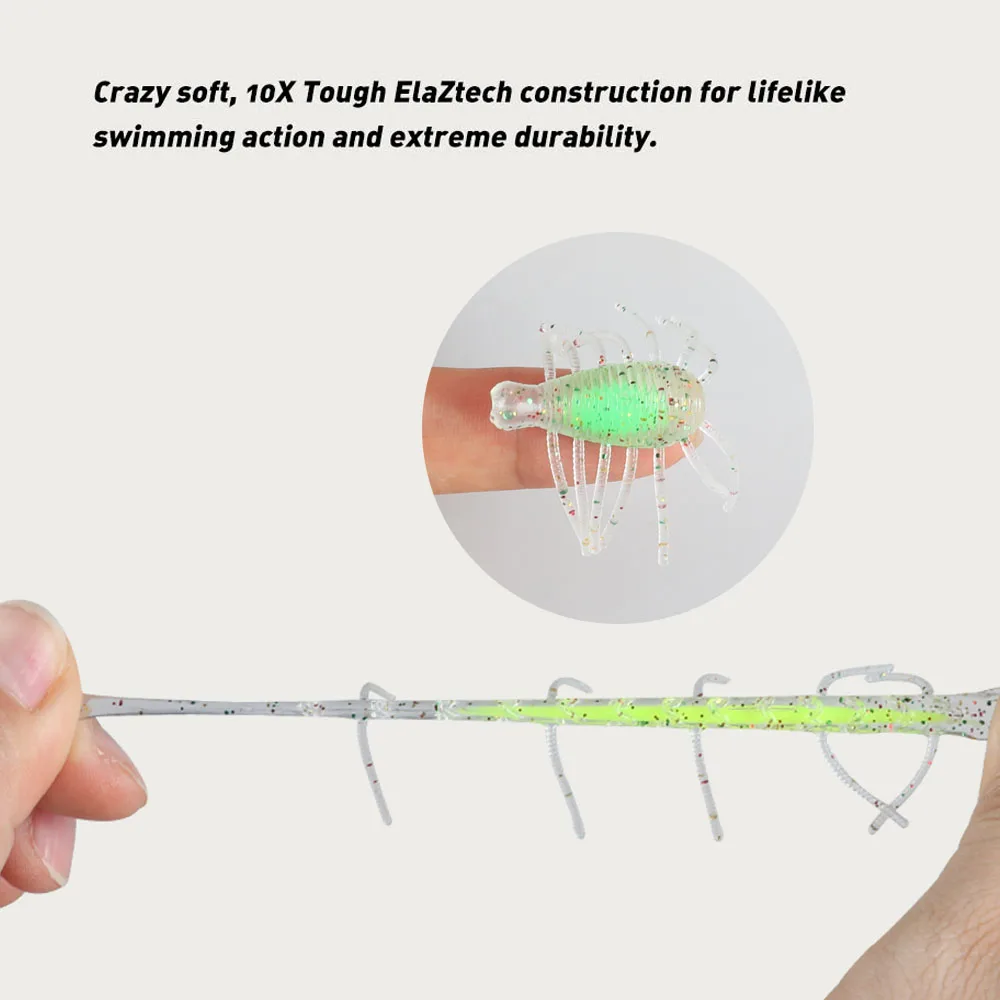 Johncoo Fishing lure floating worm lure 2.7cm 1.28g Small lure for trout Floating insect lure and Ajing fishing lure 20pcs/ box