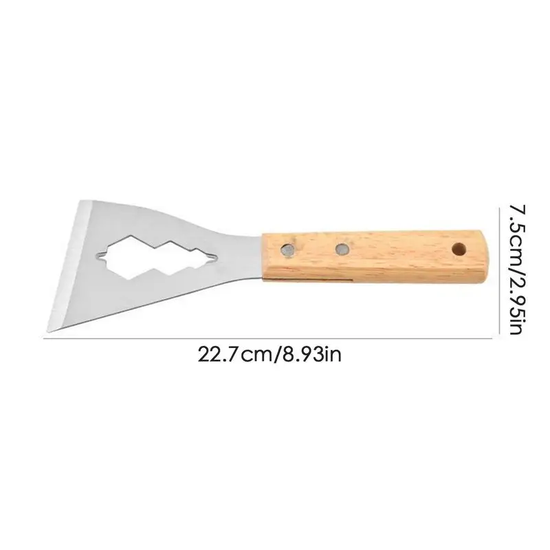 Stainless steel putty knife solid wood cleaning spatula putty knife putty decoration wall scraper paint tools