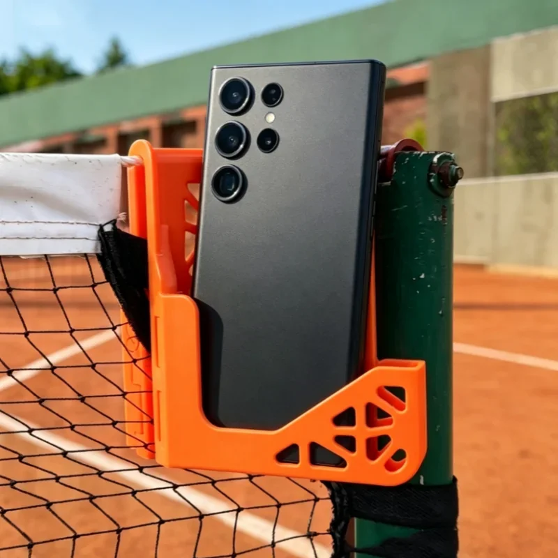 Portable Fence Phone Mount Holder Foldable Tennis Badminton Net Mount Clamp Sports Practice Recording Live Streaming Phone Stand