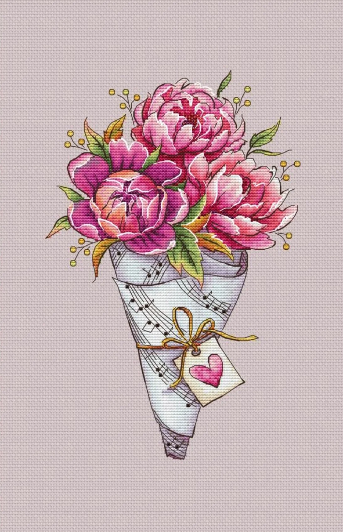 Cross Stitch Set Counted Cross Stitch Set,  Cross Stitch Kit  28ct 11ct 14ct 32ct Metallic aida Newspaper Flower - Peony 27-36