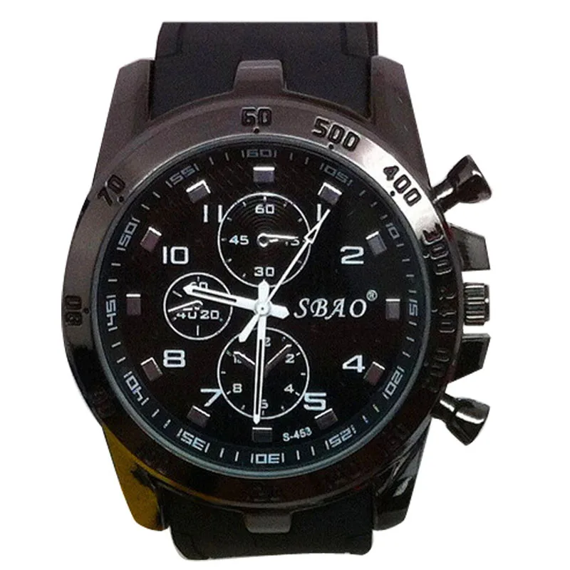 Quartz Watch Stainless Steel Case Silicone Strap Luxury Sport Analog Quartz Modern Men Fashion Wrist High Quality Big Dial