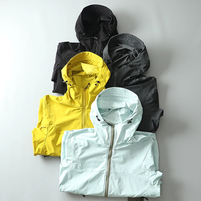 

3D Tailored Windproof Waterproof Outdoor Casual Men's Jaet Hooded Soft ell Coat Spring Autumn Stand Fit Long Sve Zi...