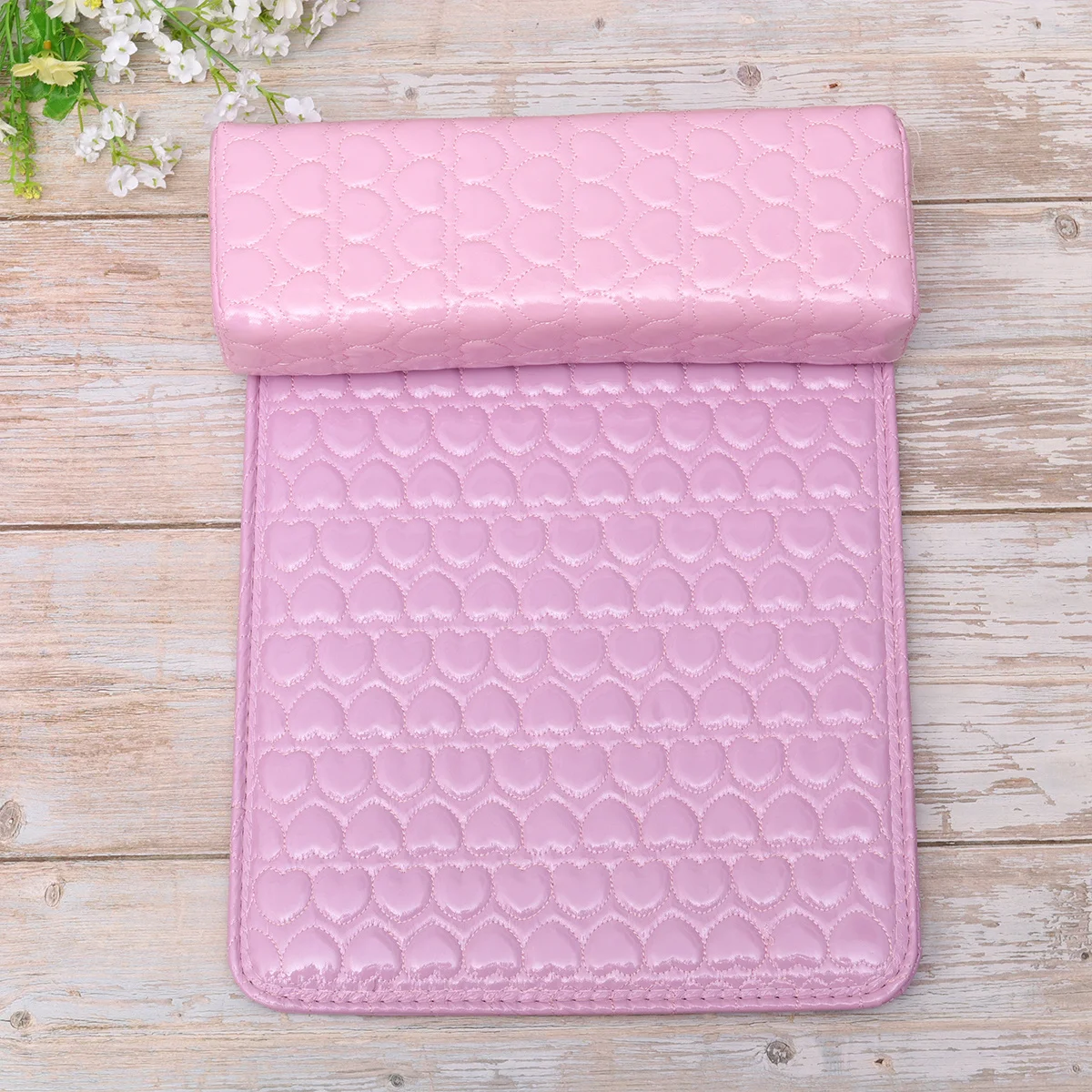 

1Set Hand Pillow PU Manicure Cushion for Wrist Support Comfortable Nail Art Arm Rest Pad Heart Design Salon Decor Pink