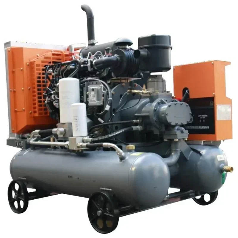 Low noise integrated aircompressor 500 liter 0.5m3/min 18 cfcm 8bar small 5.5hp 4kw screw air compressor with air tank