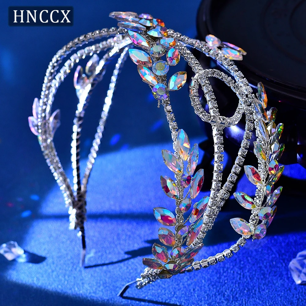 HNCCX-Noiva Forma Geométrica Headband, Acessórios para Cabelo do Casamento, Strass Coloridos, Mulheres Festa Headwear, Moda, CP709