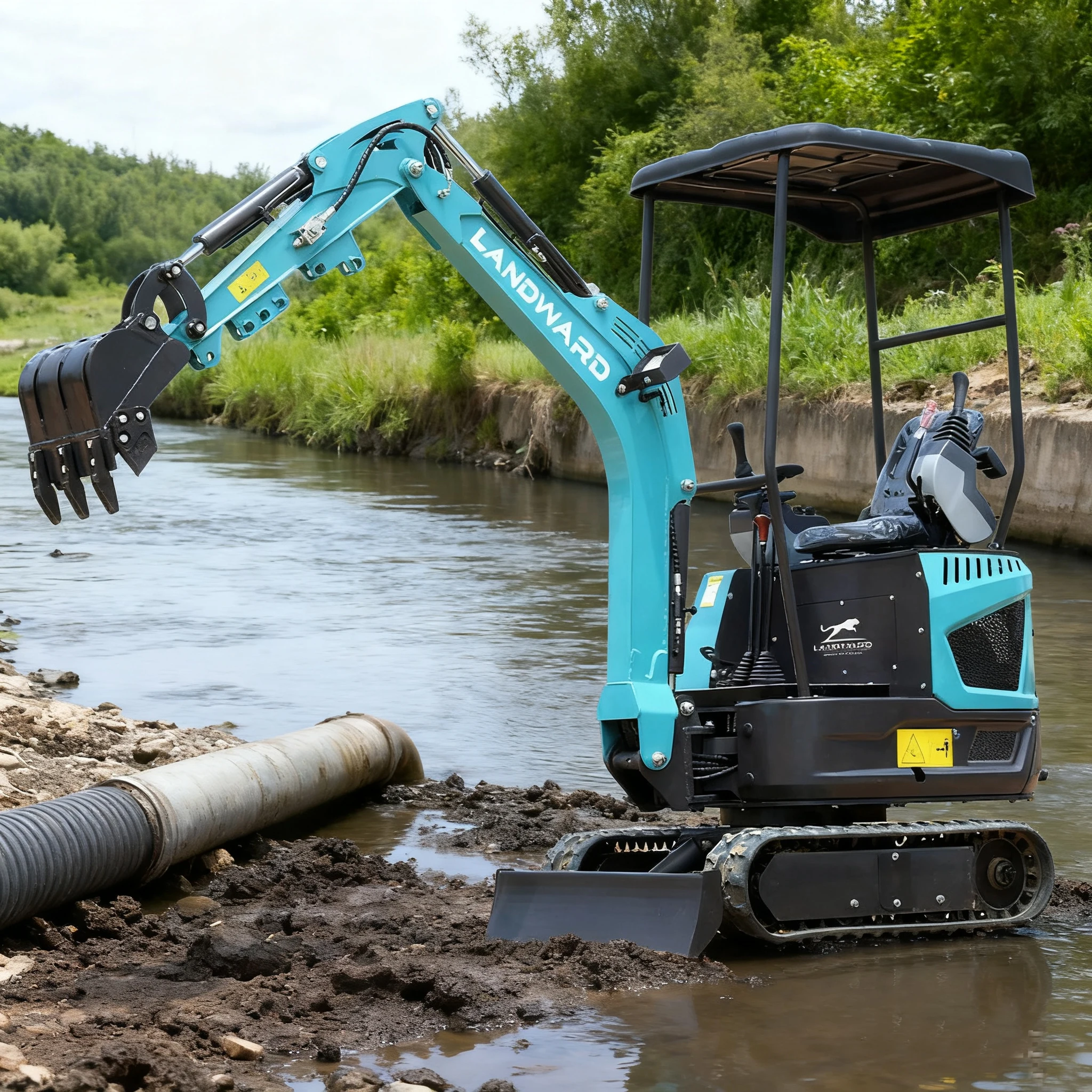 Mesin Excavator Konstruksi 1,5 Ton Excavator Rumah Tangga Mesin Diesel Euro 5 Penggali Silinder Atas Excavator Mini Crawler Kustom