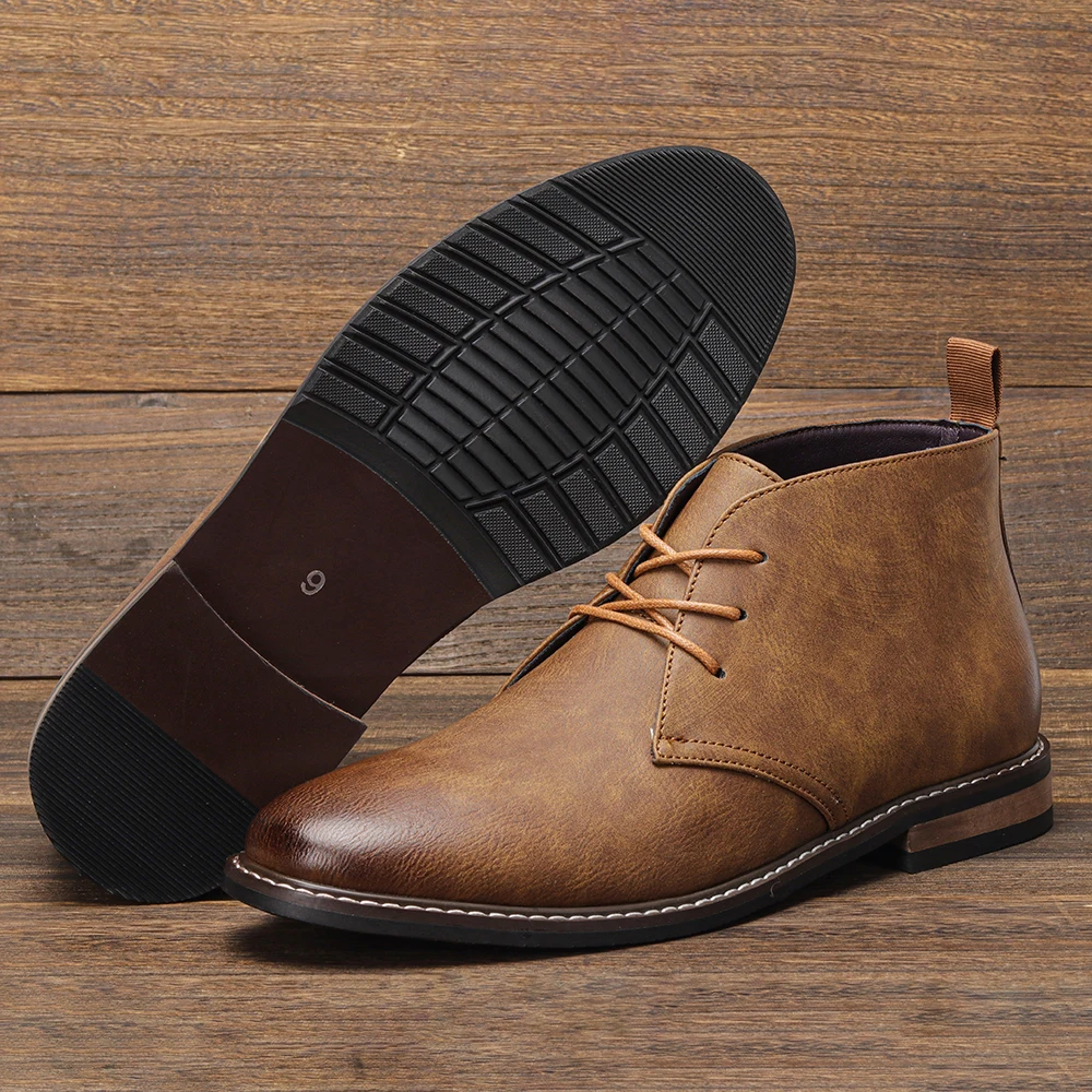 Retro Men Ankle boots Brand Plus Size Desert Boots Comfortable Leather Boots For Men#KD589