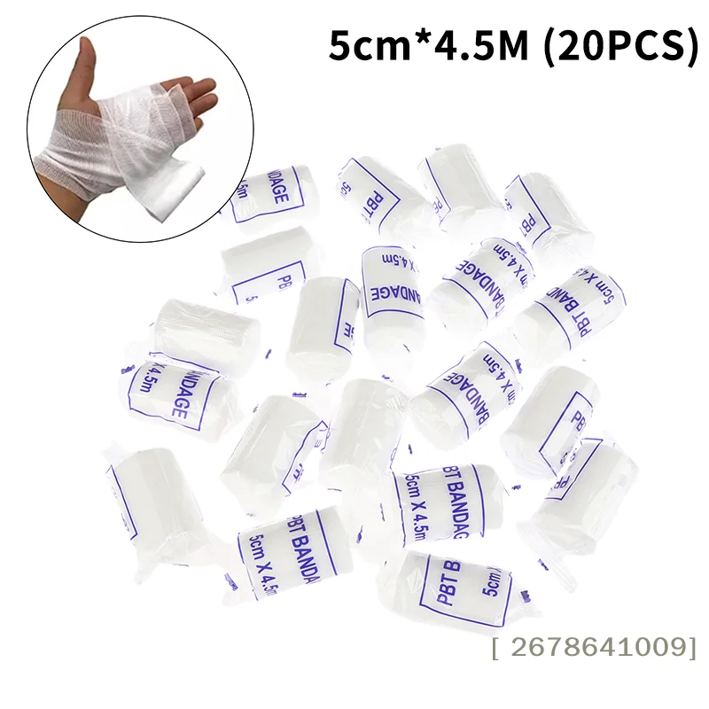 ⚑20 Rolls/lot 5cmx4.5m PBT Elastic Bandage First Aid Kit Gauze Roll Wound Dressing Nursing Emergency Care Bandage