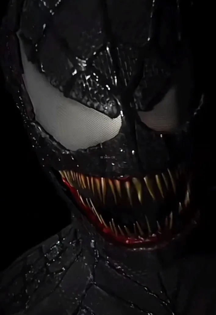 ヴェノム スパイダーマン スーツ マスク付き 可動式顎 1:1 3Dカラー
