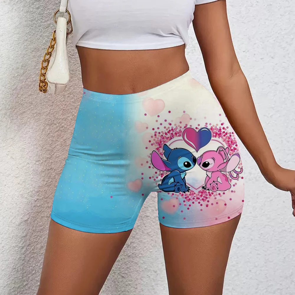 Custom Stitch Angel Volleyball Biker Gym Shorts Damen Anime Athletic Workout Yoga Shorts