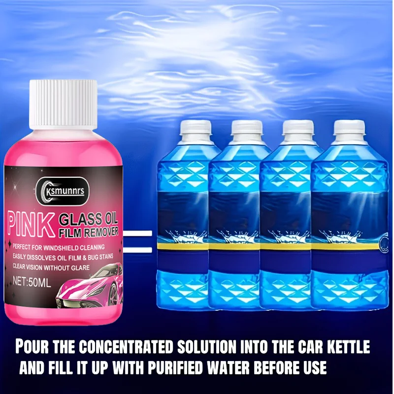 New Pink car glass wiper fluid concentrated type, maintaining smoothness and no stripes, quickly restoring clear glass
