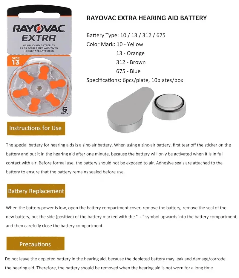 بطاريات مساعدة السمع A13، A13 13A P13 PR48 1.45V Zinc-Air لسماعات مضخم الصوت BTE CIC RIC، حزمة القيمة #3