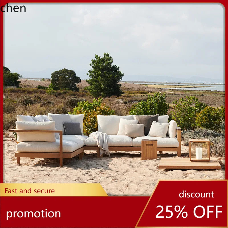 

CZ Открытый диван из тикового дерева для двора, солнечная комната, сад, твердая древесина, уличная терраса, влагостойкий диван-кресло для отдыха