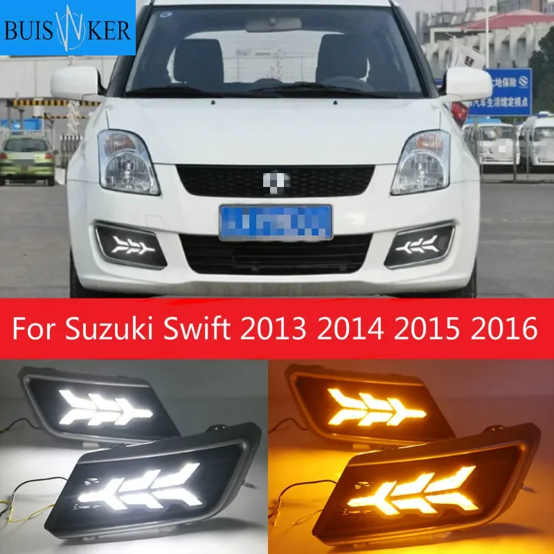 

1Pair DRL For Suzuki Swift 2013 2014 2015 2016 Car LED Driving Daytime Running Lights White car styling fog lamp cover