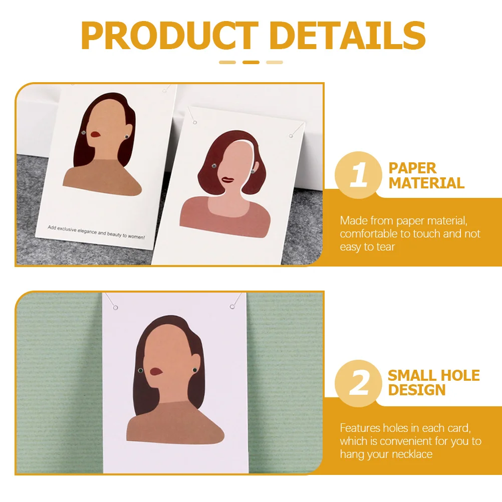 

100Pcs Earring Cards Paper Display Cards for Selling Jewelry Ear Studs Holder Organizer Necklace Storage Supplies