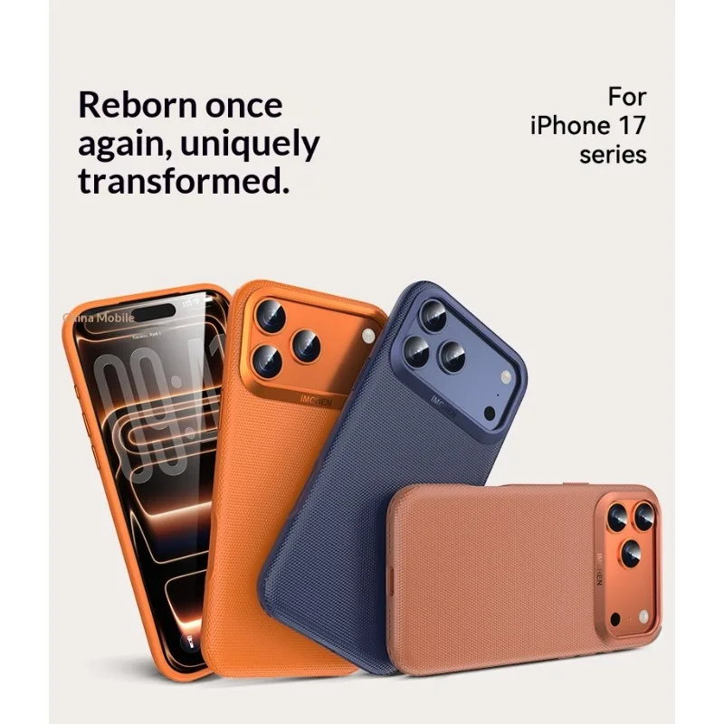 

Магнитный чехол для телефона iPhone17 Pro Max, чехол для iPhone17 Pro, высококачественный простой кожаный чехол с тканой текстурой единорога и нескользящей каймой