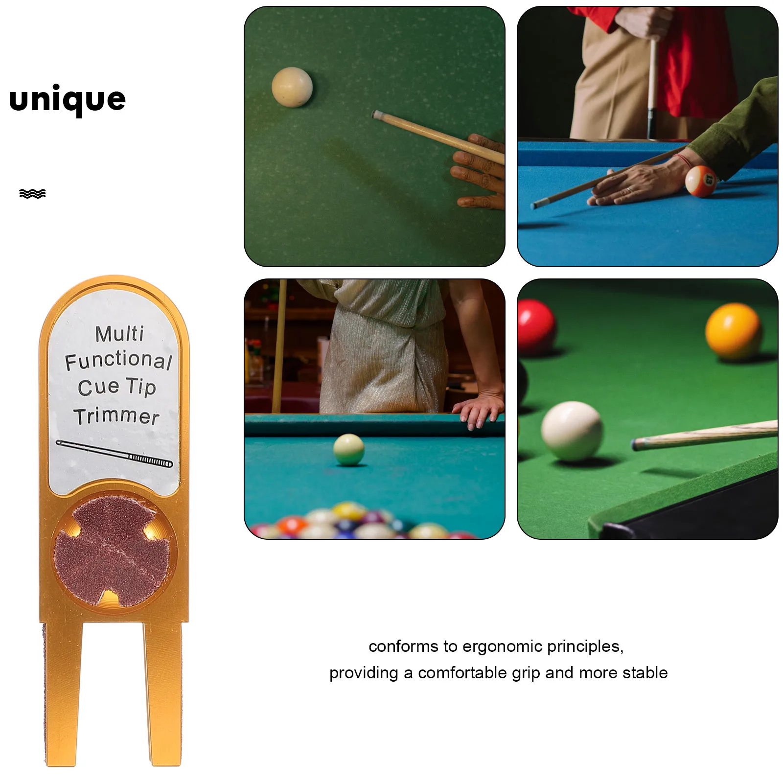 Multifunktionales U-förmiges Aluminium-Billardqueue-Spitzenformer-Trimmer Reparaturwerkzeug für Billardqueues Zubehör zur Billardpflege