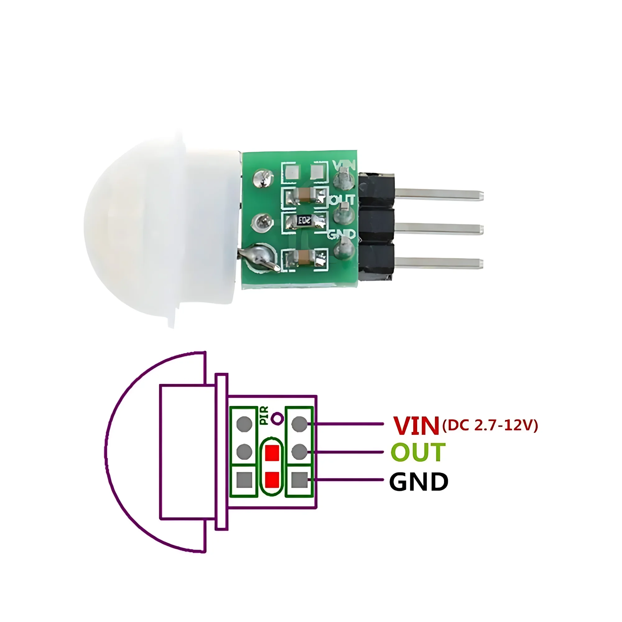 HC SR312 AM312 Mini PIR Motion Sensor Module Board Parts Set Compatible for Human Body Infrared Detect DIY Electronics