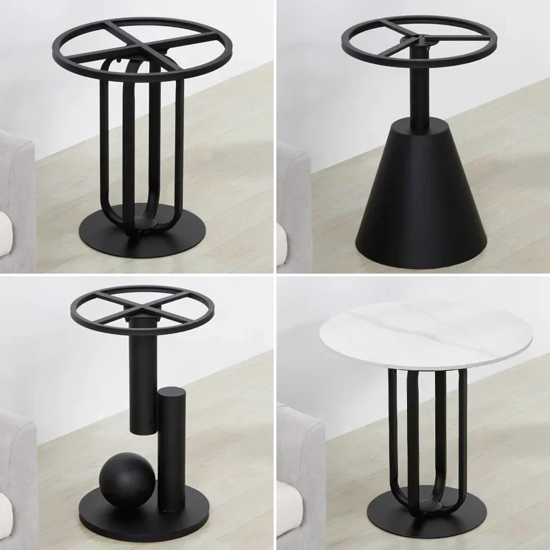 Light luxury wrought iron leg bracket table tripod hotel coffee side leg shelf rock slab marble support household