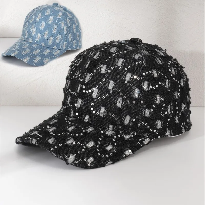 Men's and women's casual baseball perforated sequined outdoor