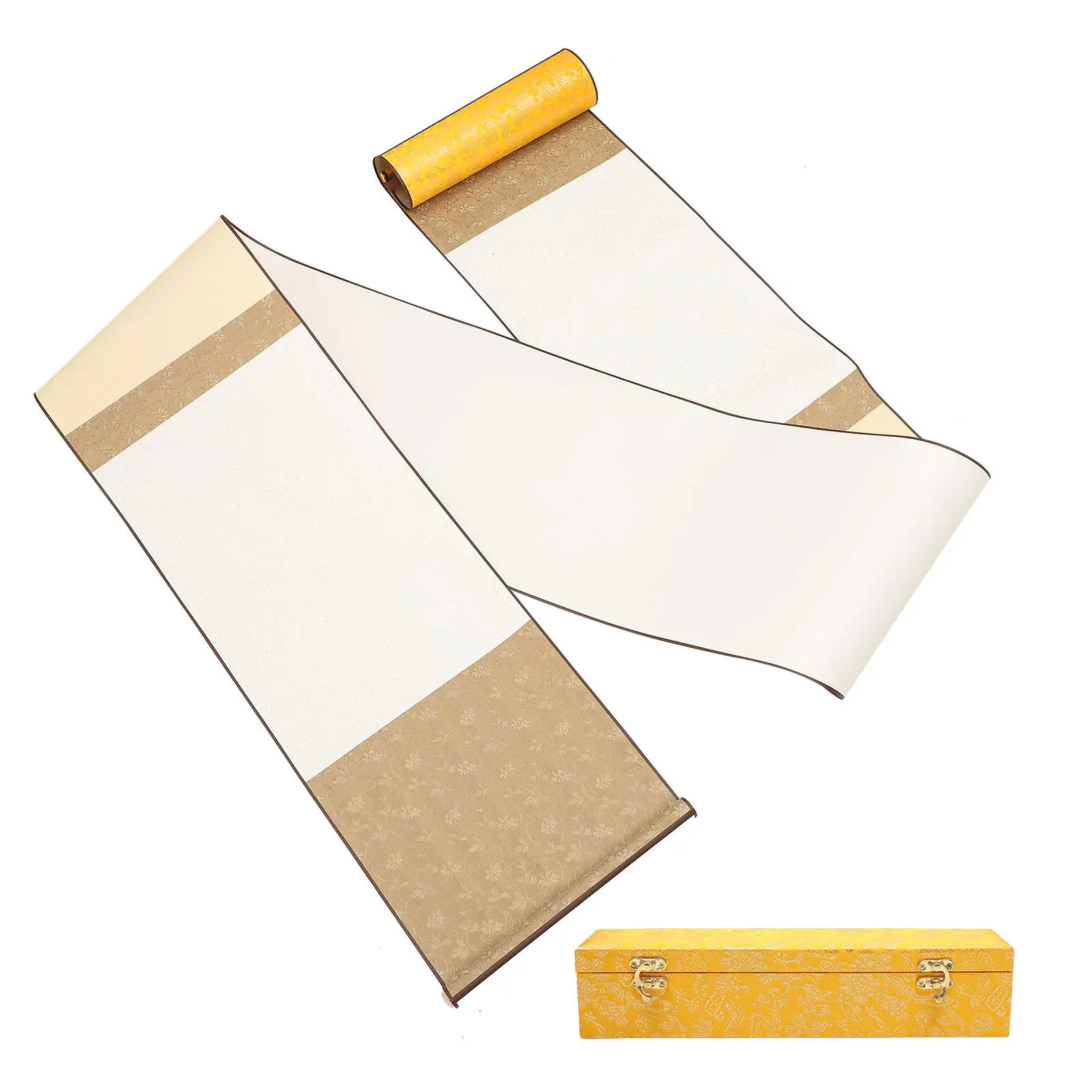 1Set Chinese Calligraphy Scroll Paper Premium Durable Blank Hanging Scroll Painting Supply for Writing Drawing Practice Home