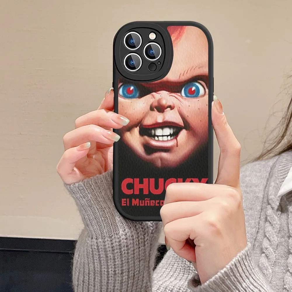 Horror Movie Scary Chucky Doll Phone Case Hard Leather For iPhone 14 13 12 Mini 11 14 Pro Max Xs X Xr 7 8 Plus Fundas