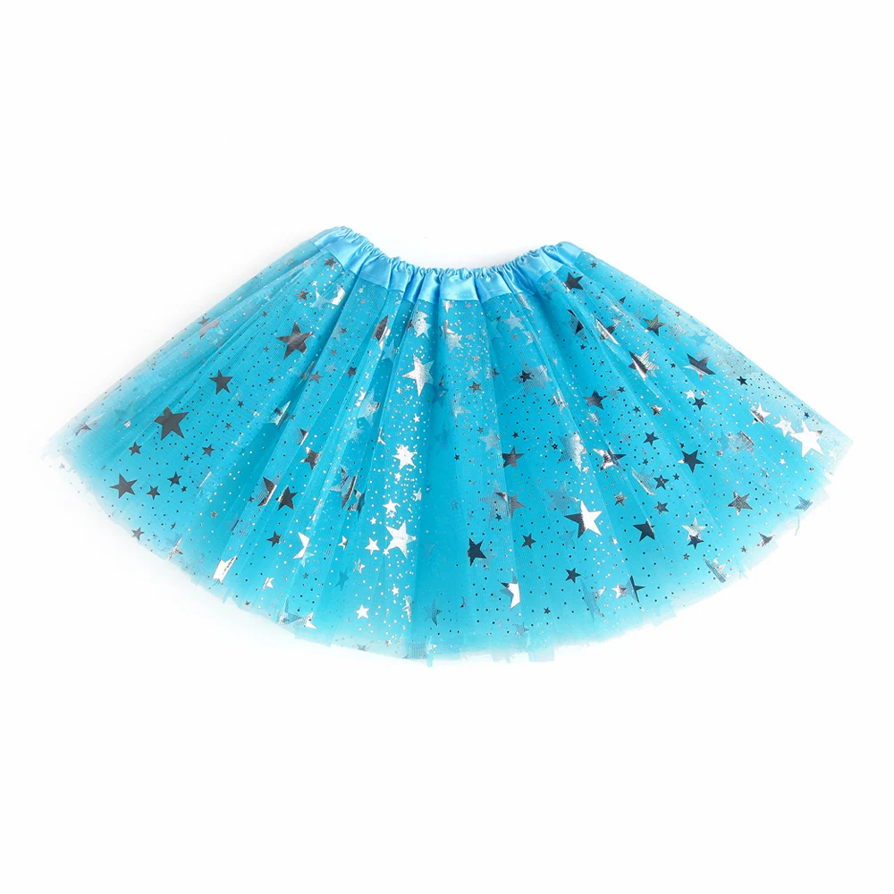 

Children Girls Tulle Mesh Tutu Skirt Stars Dot Princess Ballet Dance Sequin Birthday Dance Performance Festive Costume 30cm