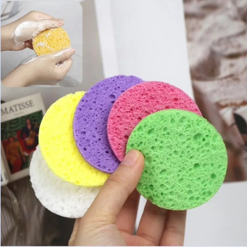 Esponjas de hidroterapia cosmética adecuadas para limpieza diaria, 5 esponjas faciales comprimidas, eliminación de maquillaje y exfoliación