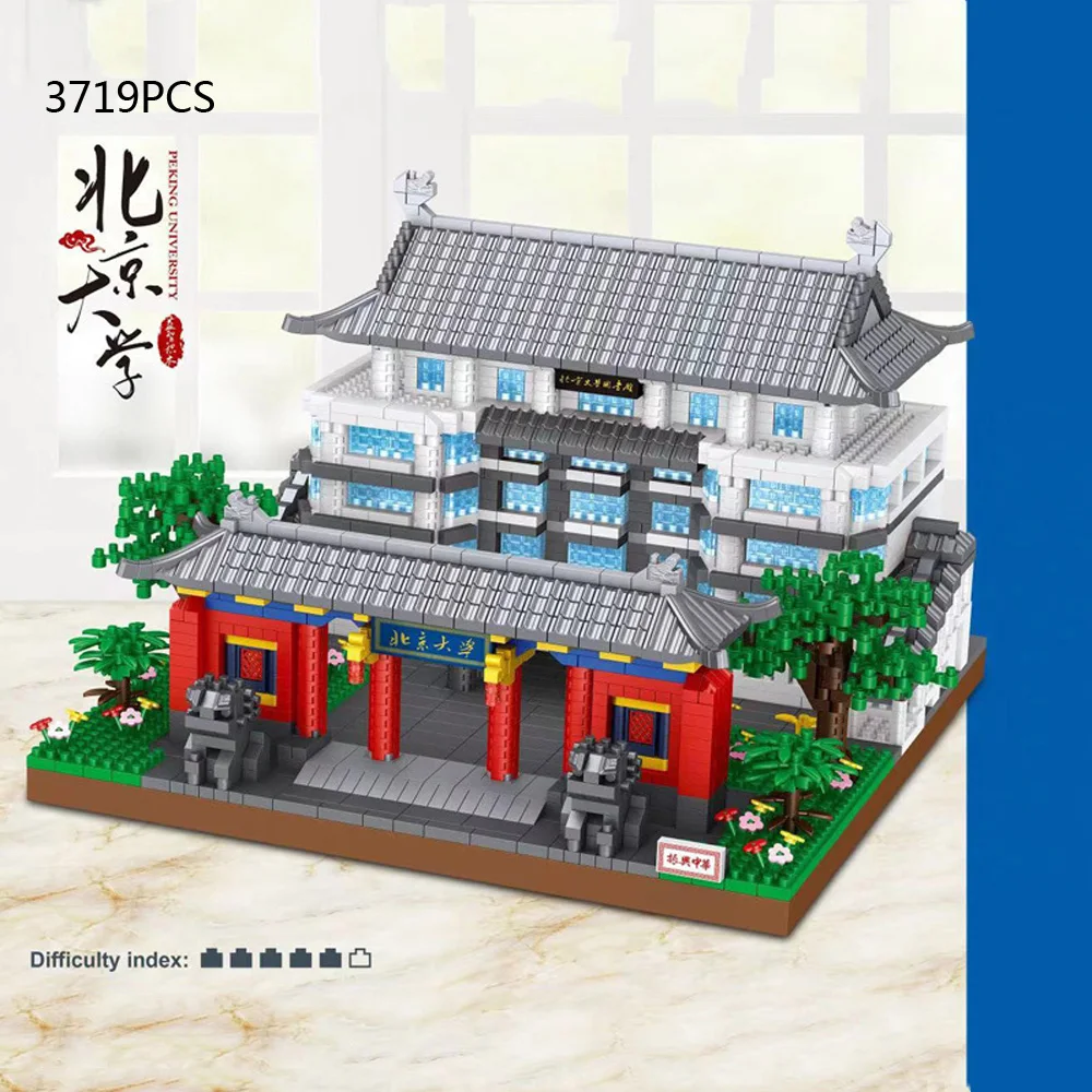 

International Famous School Architecture Building Brick China Peking University Micro Diamond Block Toys Nanobricks Collection