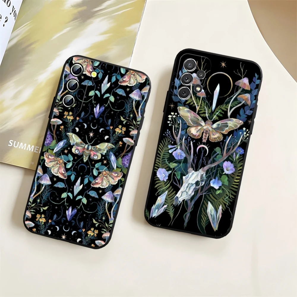 Forest Magical Moth Thistle Phone Case for Samsung Galaxy S24 S21 S22 S25 S23 Ultra Fe Plus A34 A16 A54 A24 A52 A53 M54 Cover