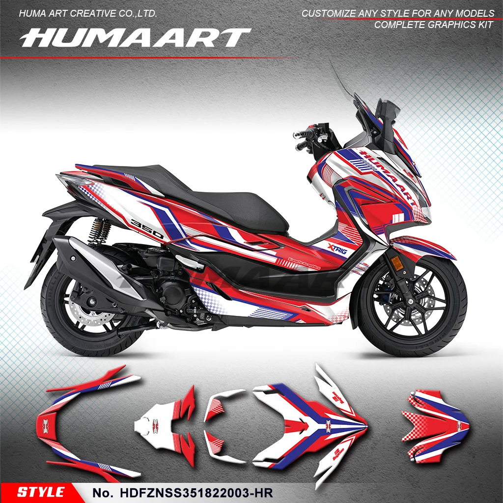 HUMAART Graphics Stickers Complete for HONDA FORZA NSS 350 NSS350 2018-2022 Repair, HDFZNSS351822003-HR