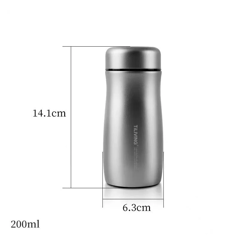 200ml Double Layer Pure Titanium Thermos Cup With Tea Bin For Women,High Grade Gift Vacuum Flasks,Drinkware,Mini Water Bottle