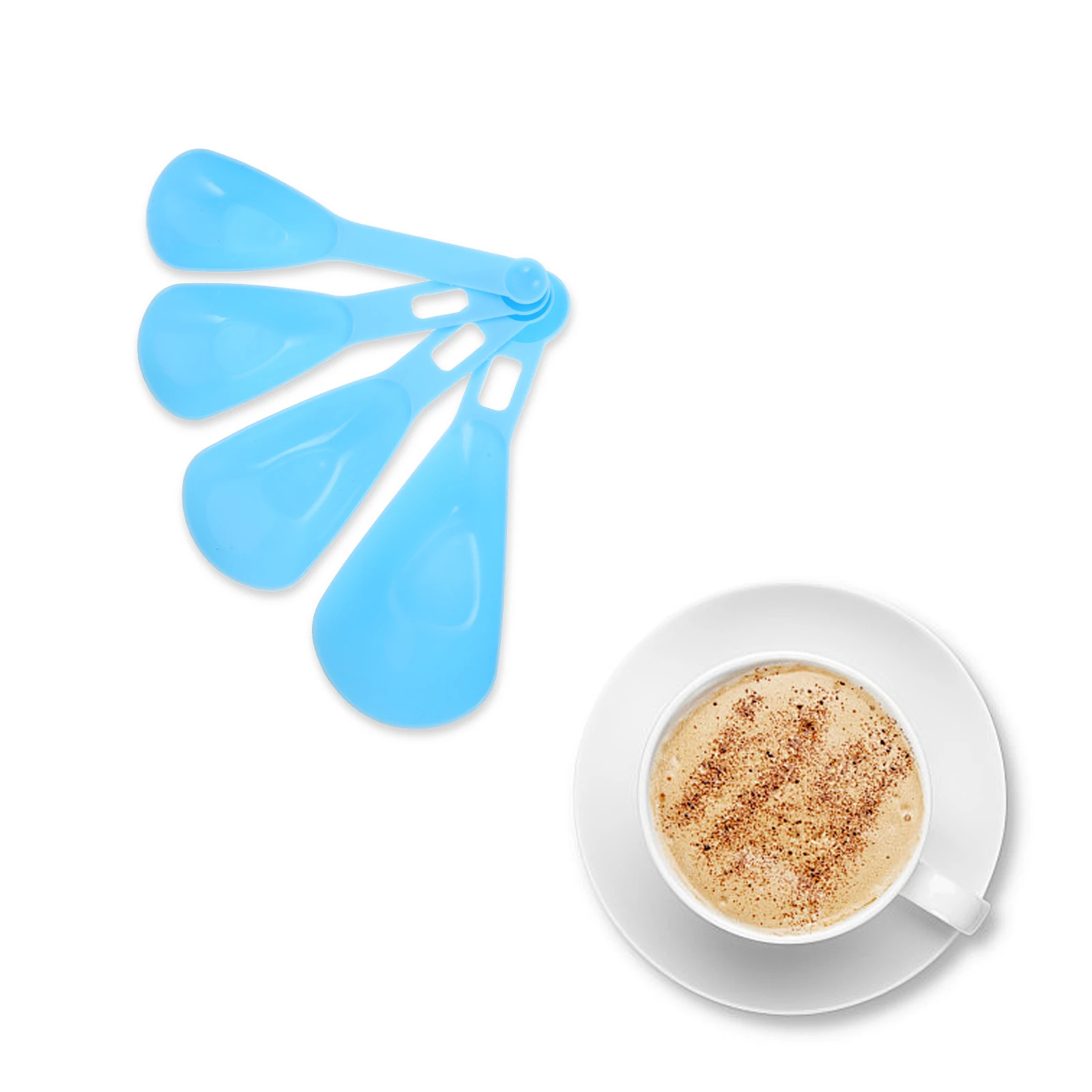 

1Set Dual Ended Plastic Kitchen Measuring Spoons Multi-Functional Tool Set Creative Design Accurate Baking Coffee Powder Flour