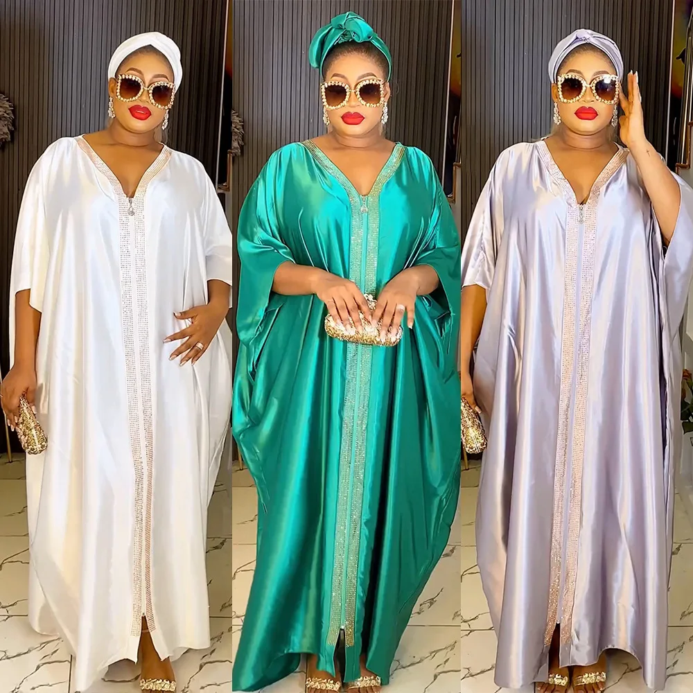 

White Dresses for Women Dubai African Hijab Abayas Party Evening Gown Turkey Wedding Boubou Ankara Robe Africa Clothing