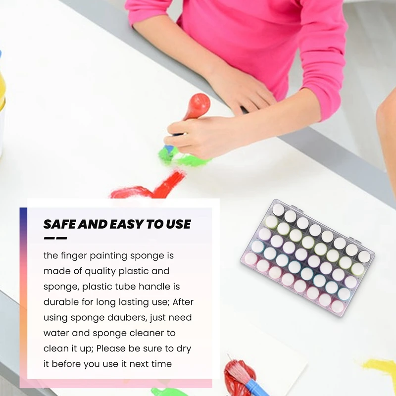 40 قطعة إصبع الإسفنج Daubers إصبع اللوحة الإسفنج الحرفية رسم الإسفنج Dauber مجموعة لطلاء الحبر الفني الحرف بطاقة