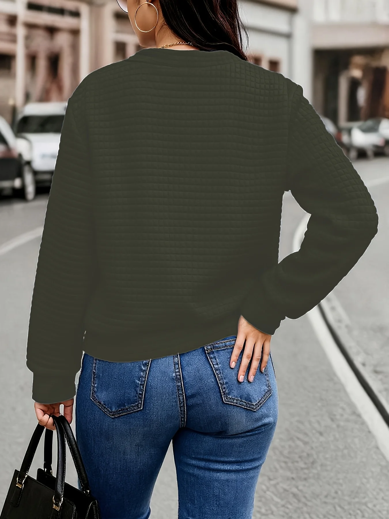Damen-Steppjacke in Übergröße mit Reißverschluss, stilvolle Freizeitjacke für ganzjährigen Komfort – Detail 8