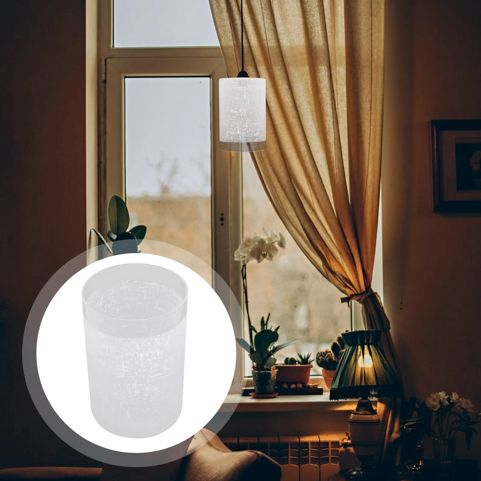 ガラスランプシェード-42-センチメートル開口部プレミアムラウンドシリンダー屋内ライトカバー家庭用ホテル寝室書斎モダンペンダント照明