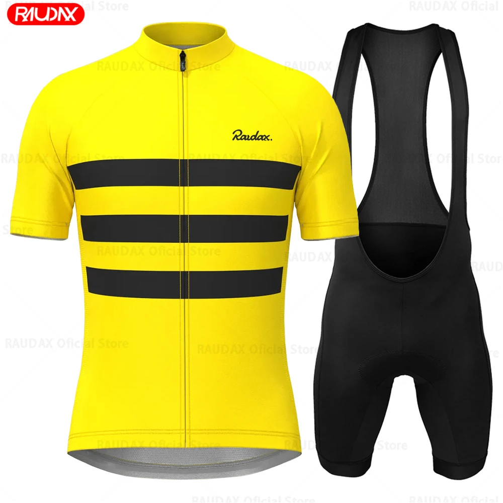 2025 Raudax Ciclismo Yonth Summer Short Sleeve Cycling Jersey Breathable Maillot Ciclismo Hombre Cycling clothing Set