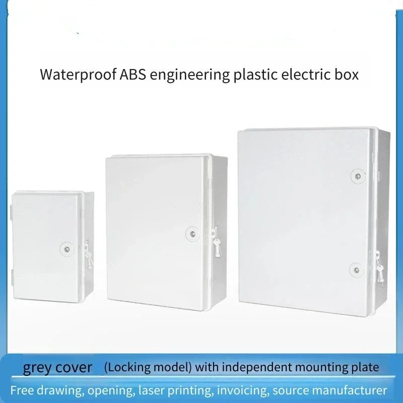 Outdoor Waterproof ABS Plastic Electrical Junction Box Lockable - Distribution Control Cabinet Instrument Box for Secure Wiring