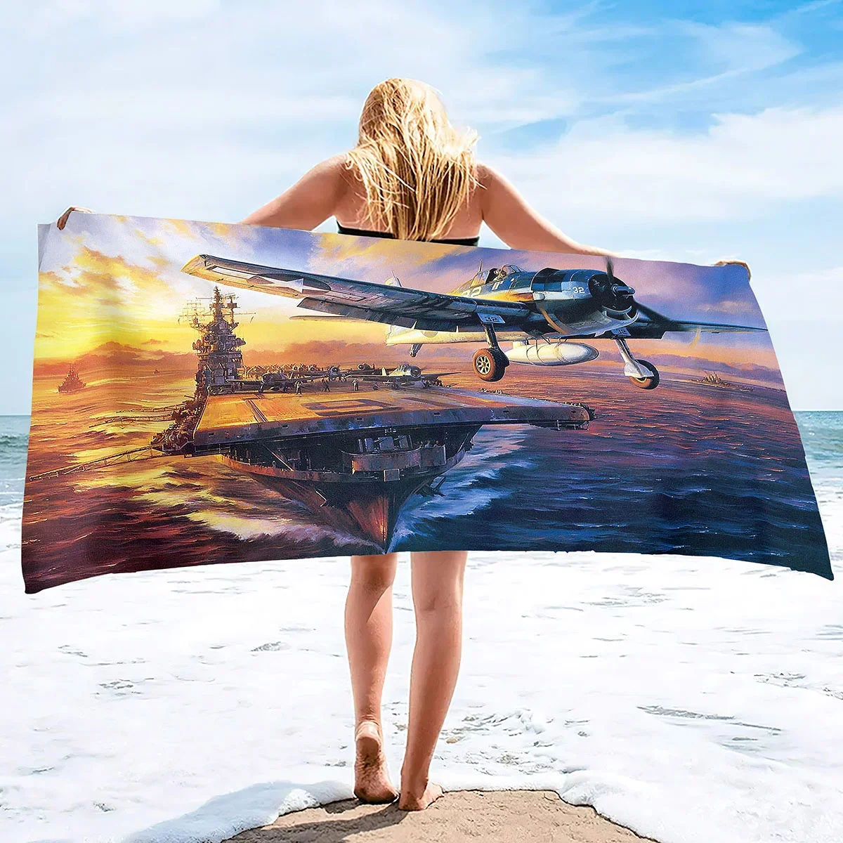 تحلق طائرة منشفة الشاطئ حساسة ستوكات الاطفال الفتيان منشفة استحمام في الهواء الطلق شاطئ البحر بطانية ناعمة غرفة المعيشة ديكور المنزل السباحة #5