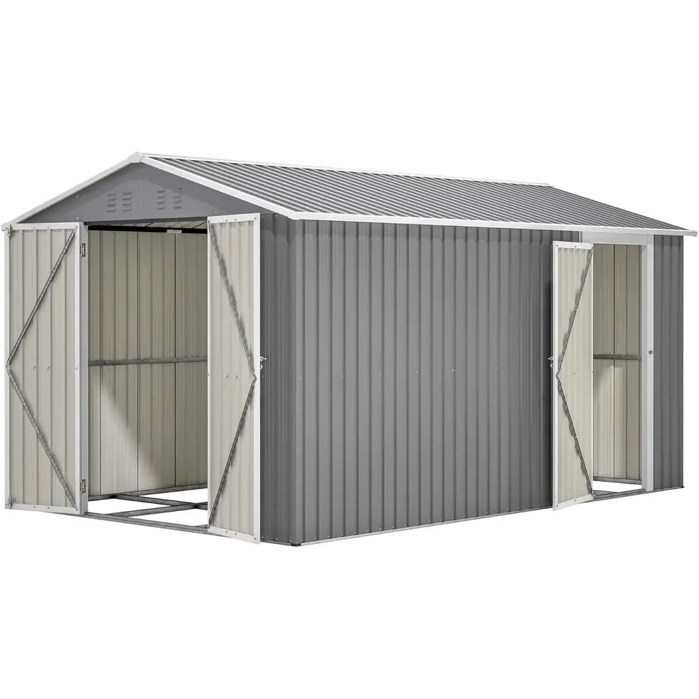 

Durable Metal Storage Shed with Floor - Heavy Duty Tool Storage Shed for Outdoor Use