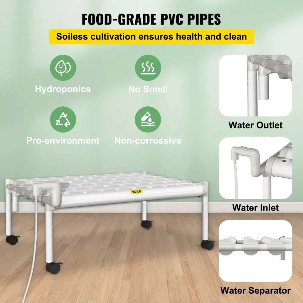 Imagem -04 - Kit de Cultivo Hidropônico com Bomba de Água e Temporizador Sistema de Cultivo de Plantas Internas Tubos de Pvc Camada