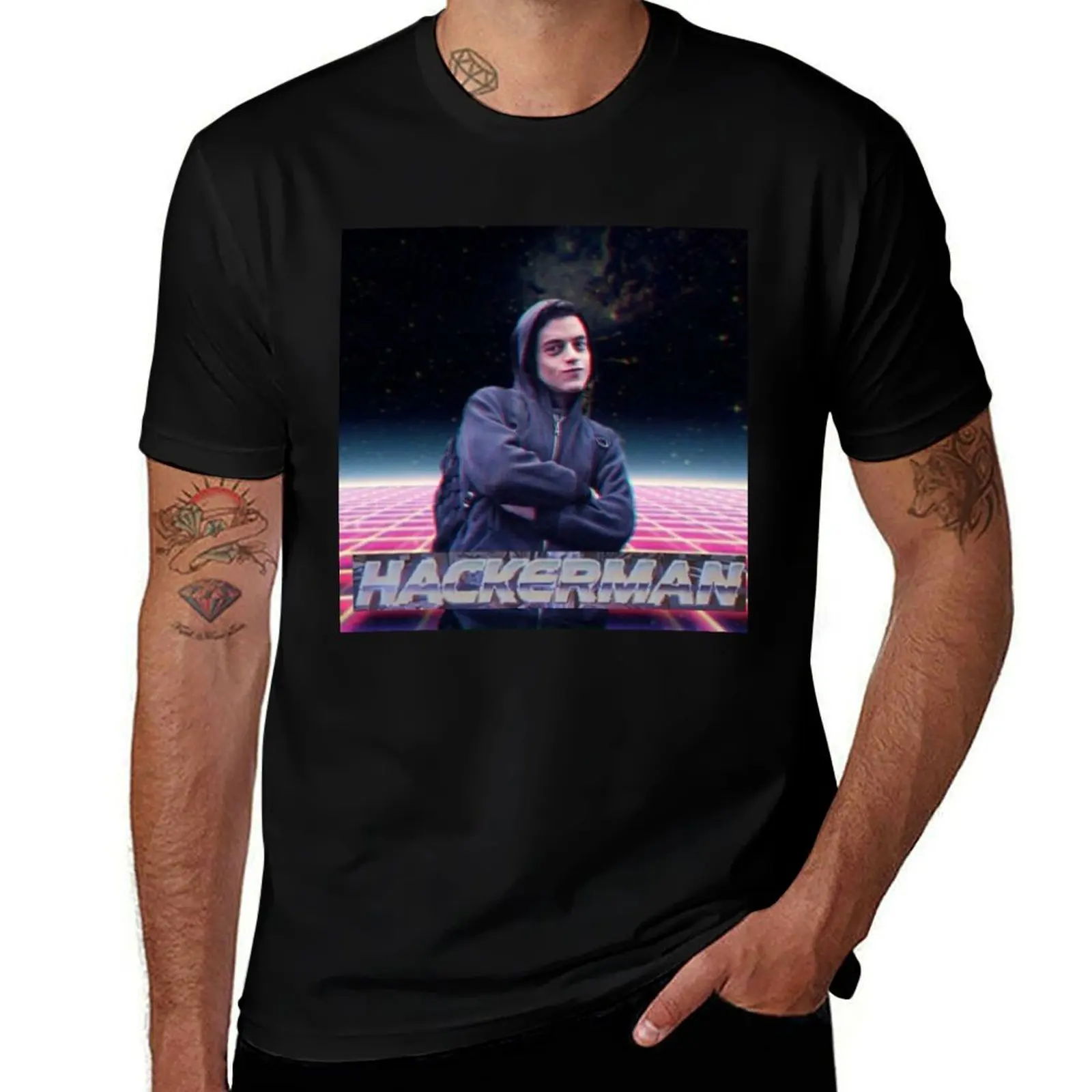 

Hacker man T-Shirt tees vintage anime shirt oversized t shirt Men's cotton t-shirt