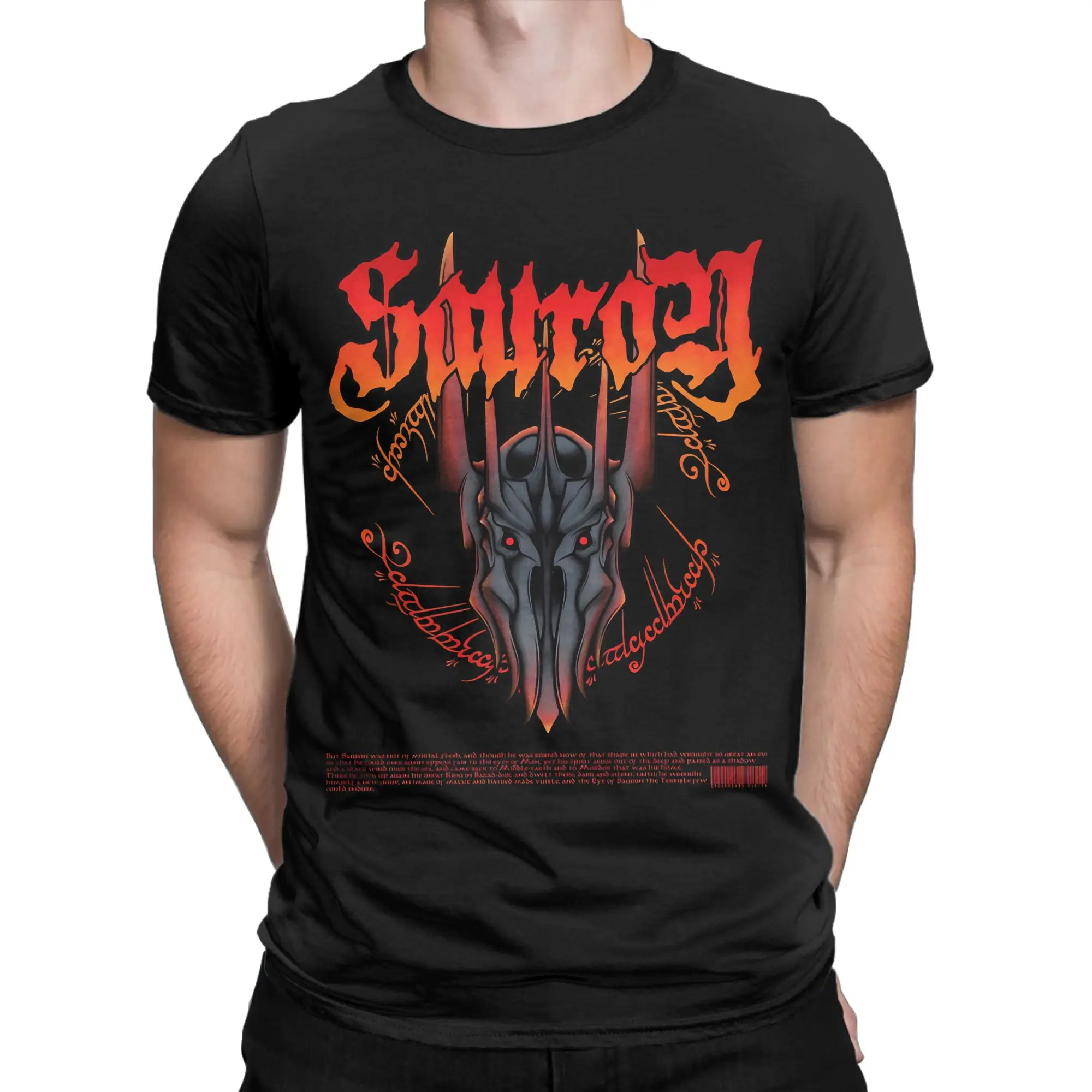 Sauron Metal T Shirts Men Women's Cotton Casual T-Shirt Round Neck L-Lords R-Rings Tees Short Sleeve Clothing Plus Size