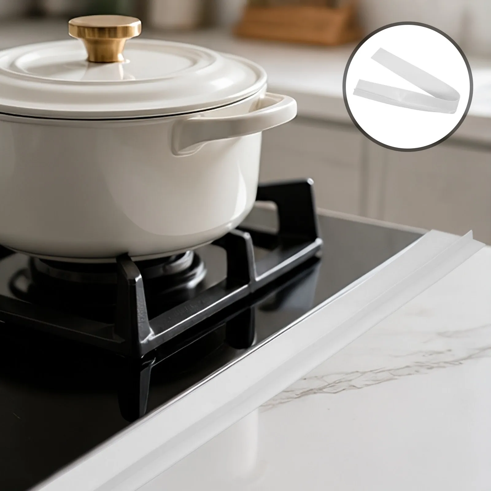 2Pcs Silicone Stove Gap Covers Heat Resistant Flexible Kitchen Counter Gap Strip Prevent Oily Dirt Between Oven Countertop Seam