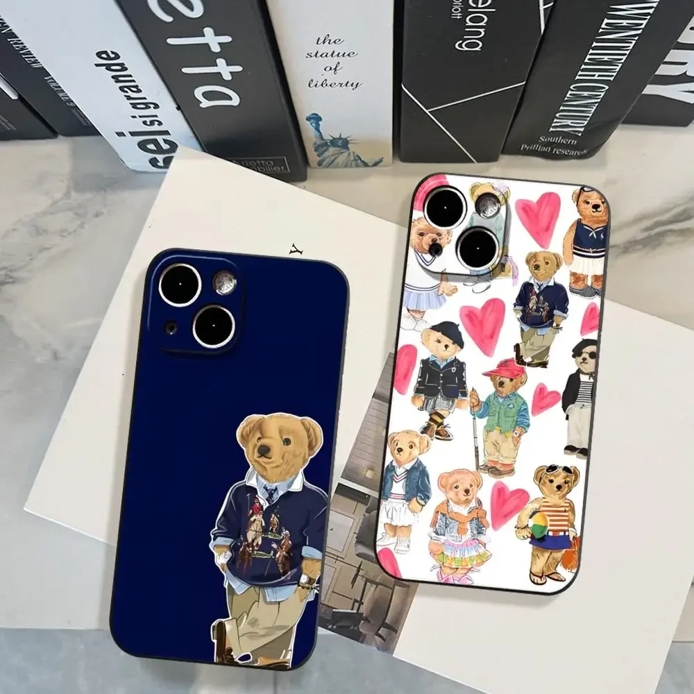 

Funny Cartoon Bear Phone Case For iPhone 17 16 15 11 12 14 13 Pro Max Mini X XS XR 7 Plus 16E Air Shockproof Soft Silicone Cover