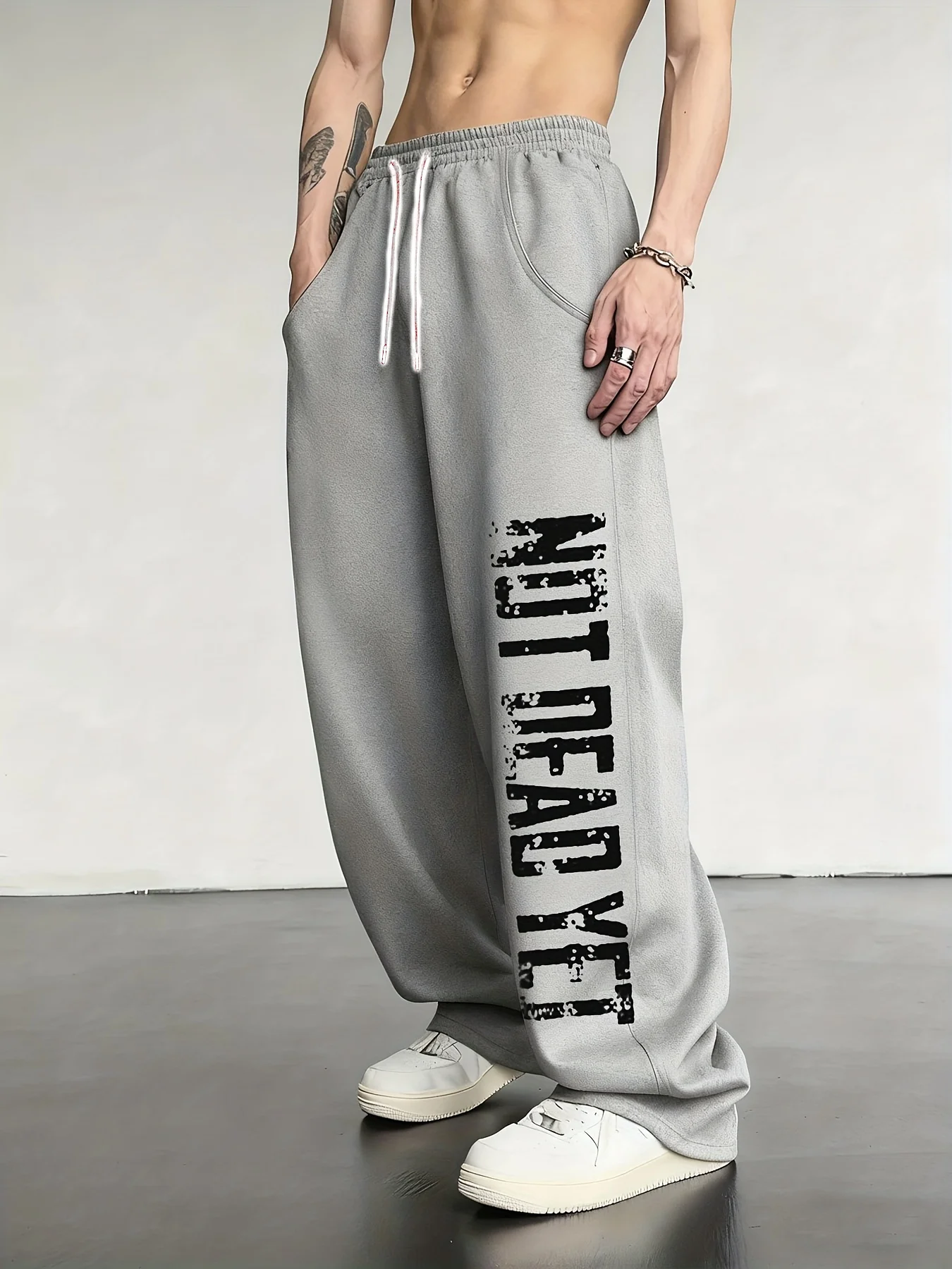 2026 Summer Kids Quick Dry Loose Pants Grey Distressed 
